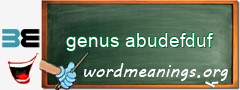 WordMeaning blackboard for genus abudefduf